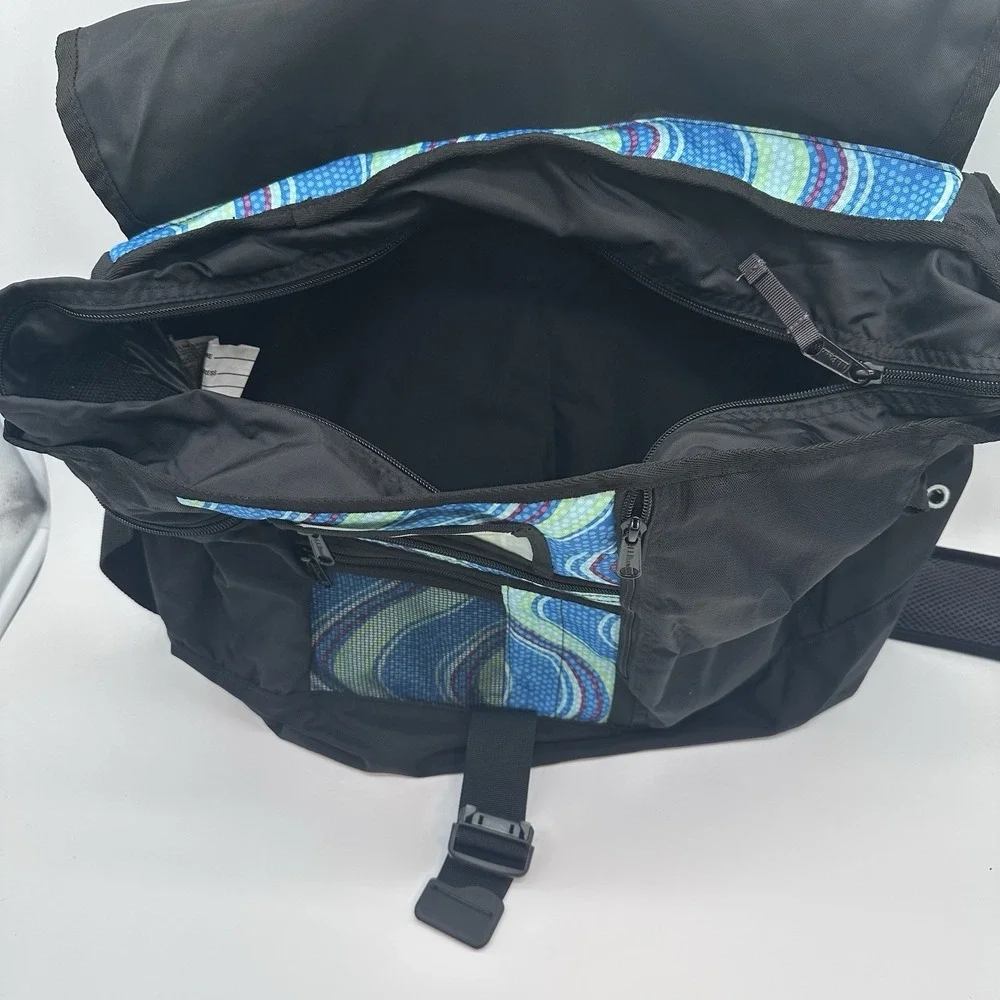 LL‎ Bean Messenger Bag Blue Black Laptop Compartment Daily Organizer Travel Bag